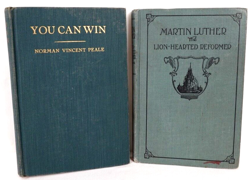 YOU CAN WIN Norman Vincent Peale 1938+Martin Luther THE LION-HEARTED REFORM 1924