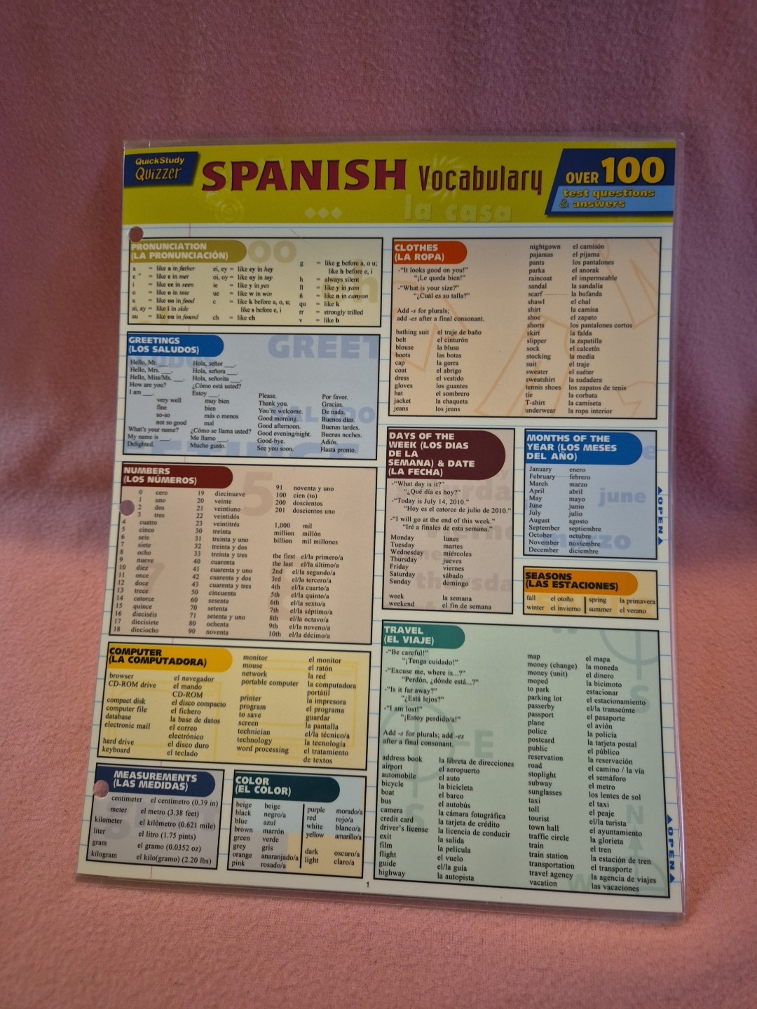 Spanish Vocabulary Quizzer by Liliane Arnet (2011, Book, Other)