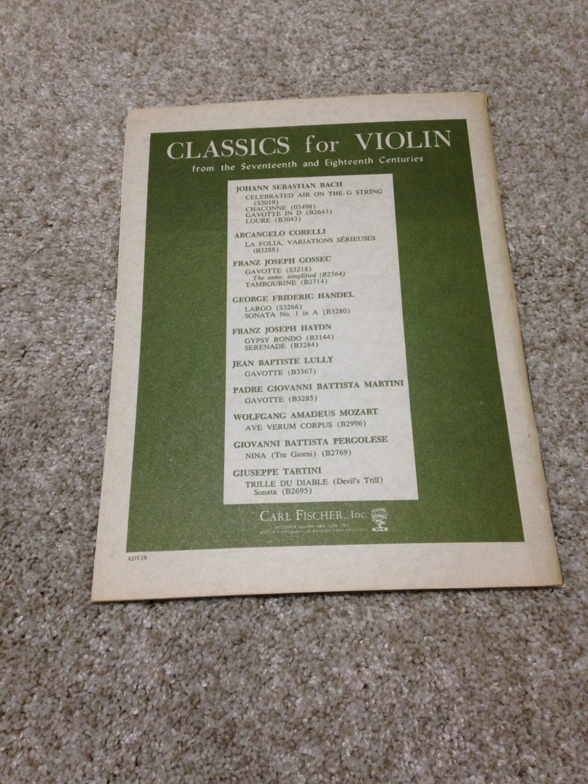 HANDEL SIX SONATAS FOR VIOLIN AND PIANO (AUER-FRIEDBERG) SONG BOOK NO. 846