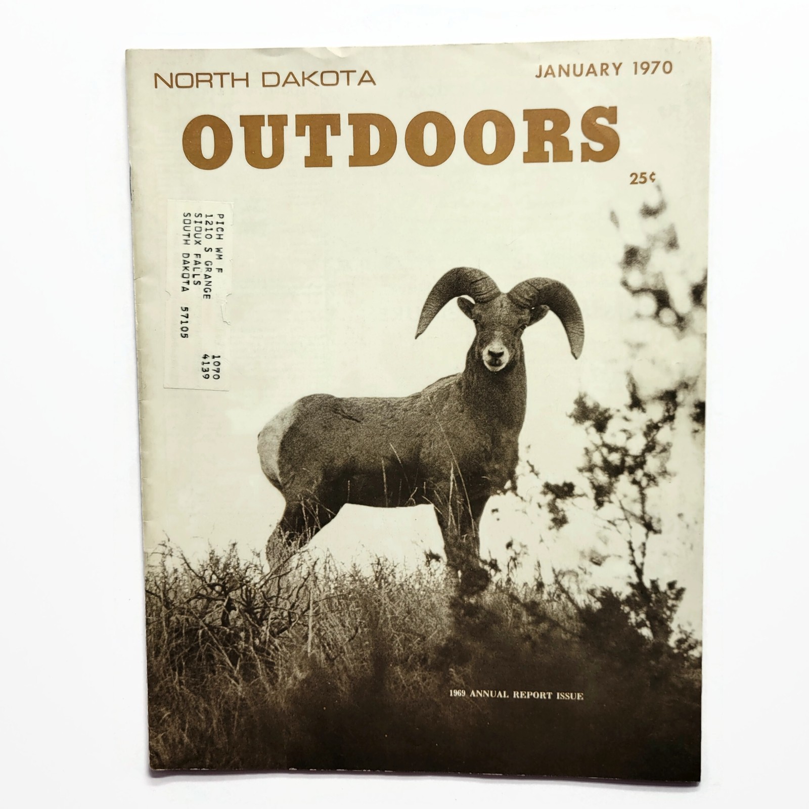 Vintage January 1970 North Dakota Outdoors Magazine Bighorn Sheep Fishing
