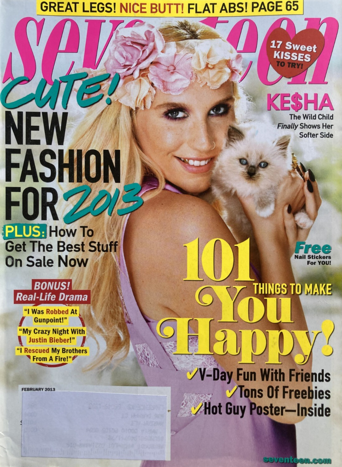 KE$HA / KESHA February 2013 SEVENTEEN Magazine