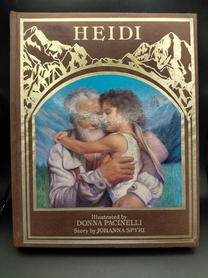 Vintage Heidi Johanna Spyri 1986 Hardcover Deluxe Gold Inlay Donna Pacinelli