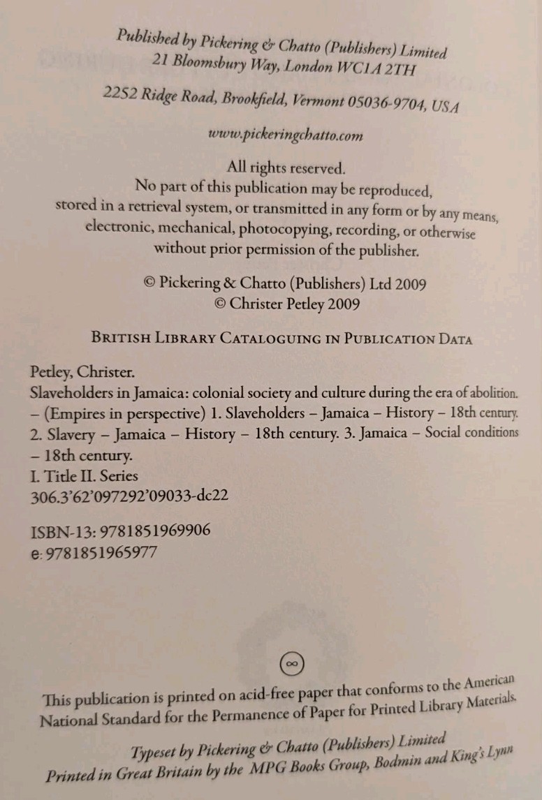 Slaveholders in Jamaica: Colonial Society and Culture during the Era of…