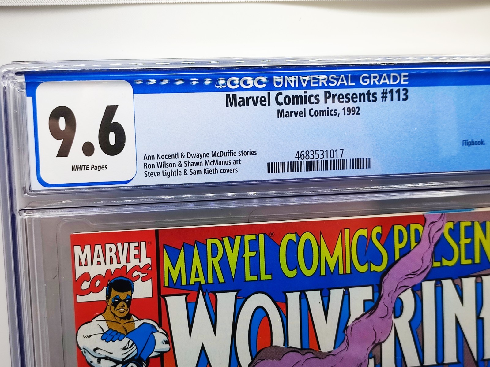 1992 MARVEL COMICS PRESENTS #113 WOLVERINE – CGC 9.6 WHITE PAGES FLIPBOOK