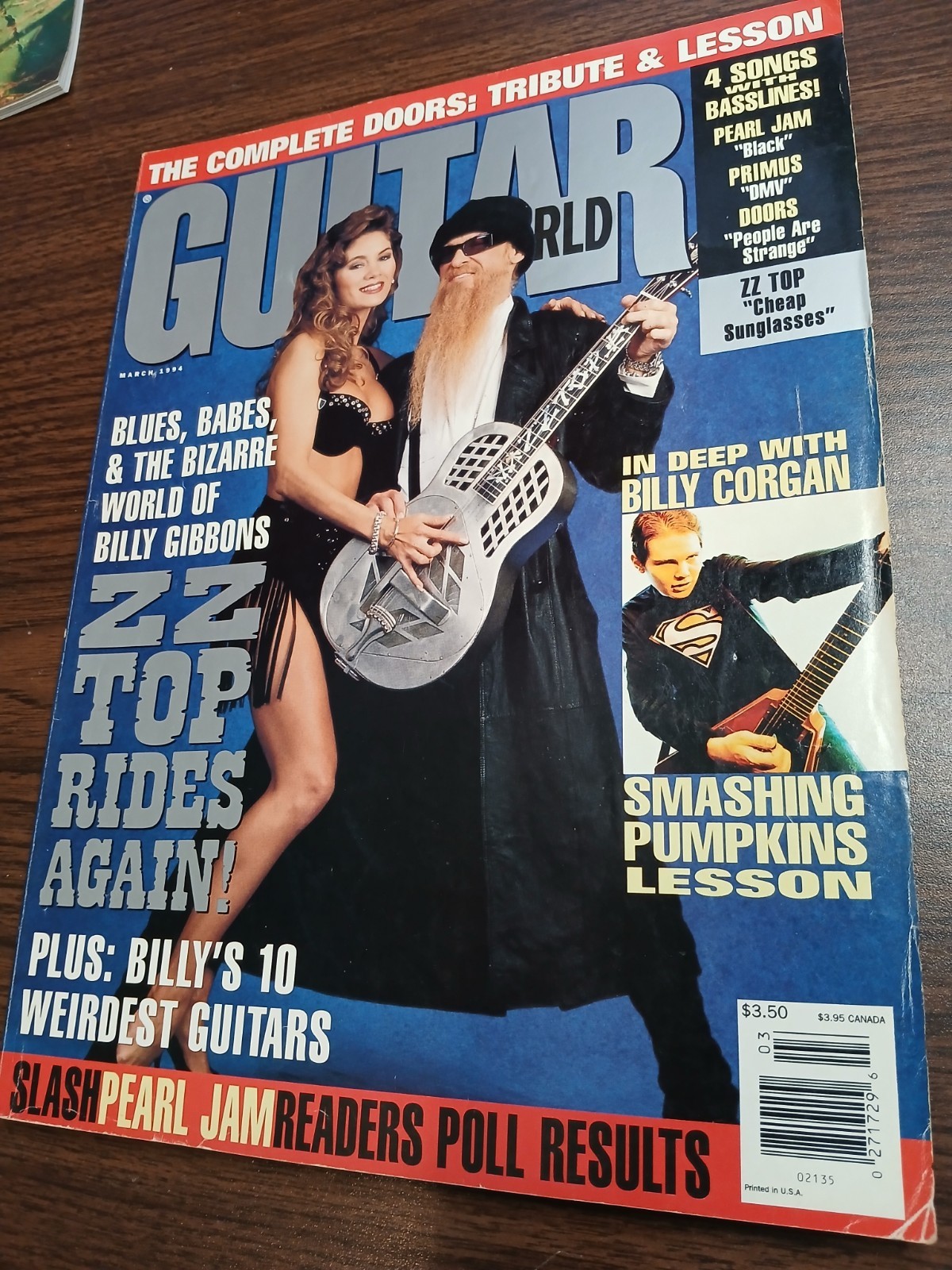 Guitar World Magazine 1994 ZZ Top Billy Gibbons Smashing Pumpkins Pearl Jam more