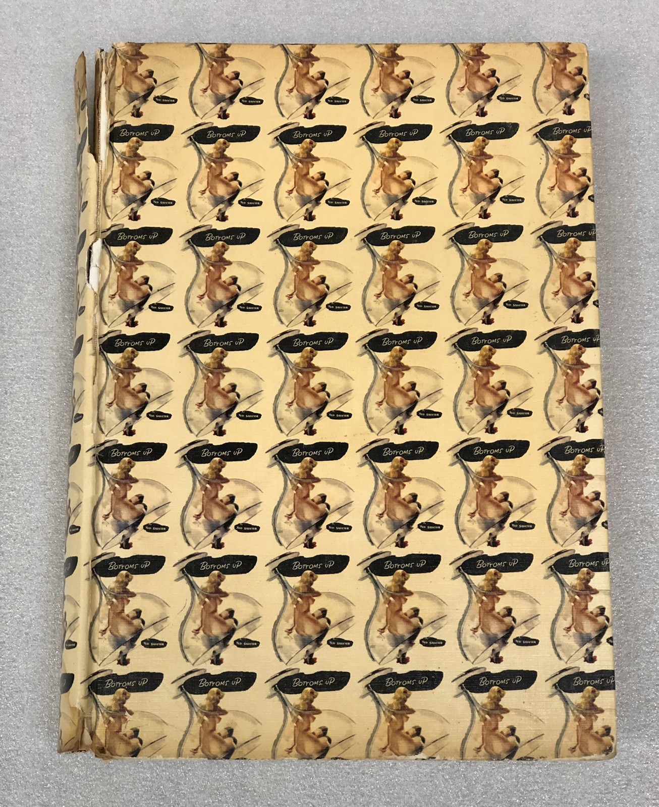 Vtg 1954 Ted Saucier’s ‘Bottoms Up’ HC Book of Cocktails, Pin-Up Girls *INTACT*