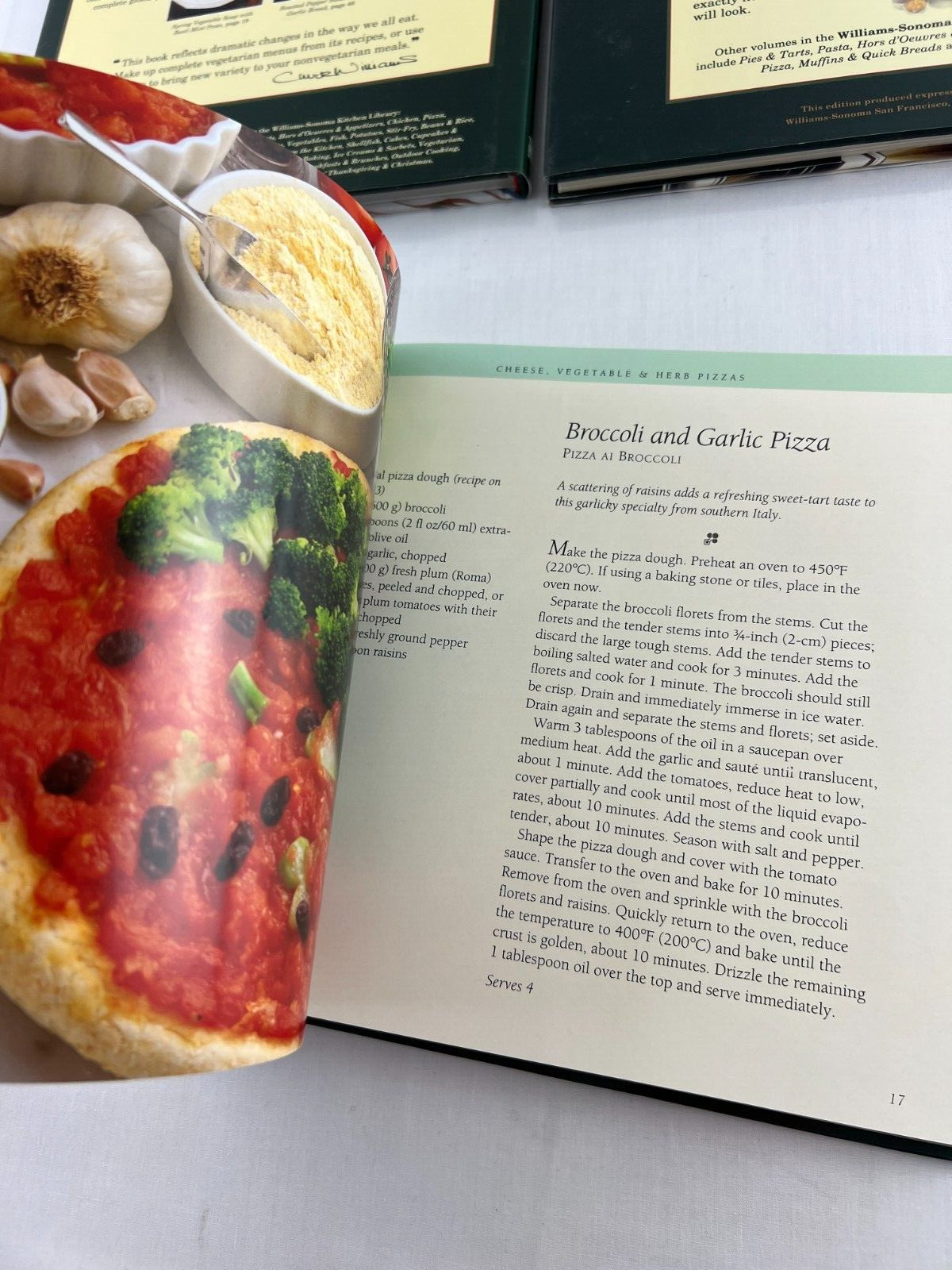 Lot Of 3 Williams Sonoma Kitchen Library Hardcover Cookbooks, Pizza, Vegetarian