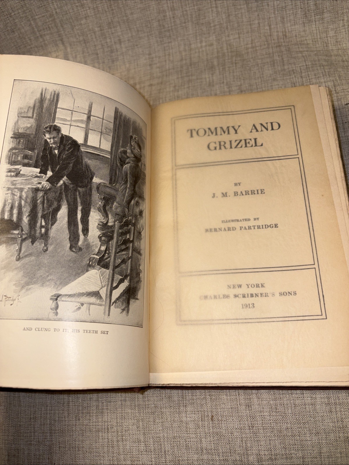 1913 Tommy and Grizel by J M Barie Illustrated VG HC