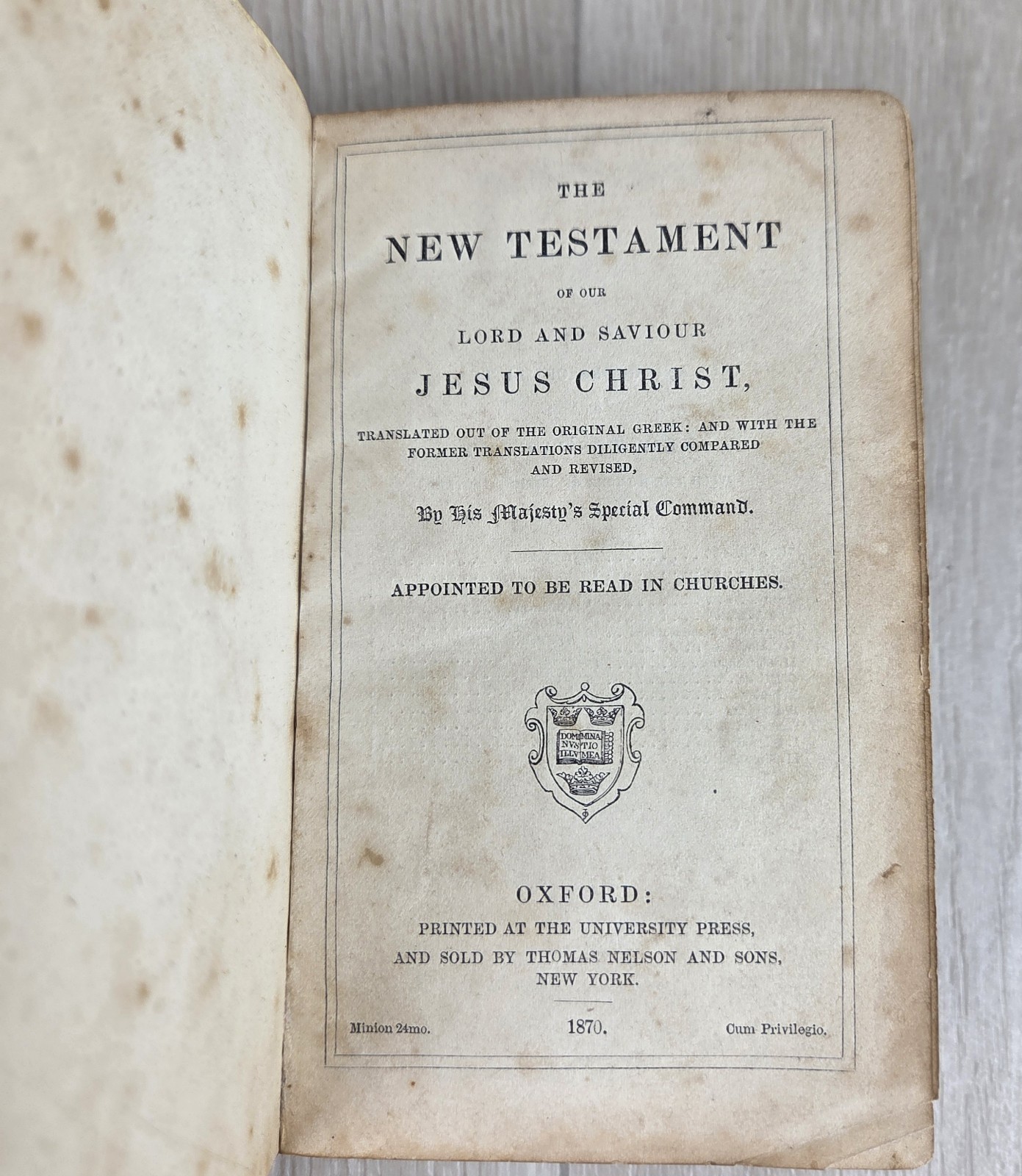 Antique 1870 Oxford University Press Holy Bible New Testament 6″ x 4″ Pocket