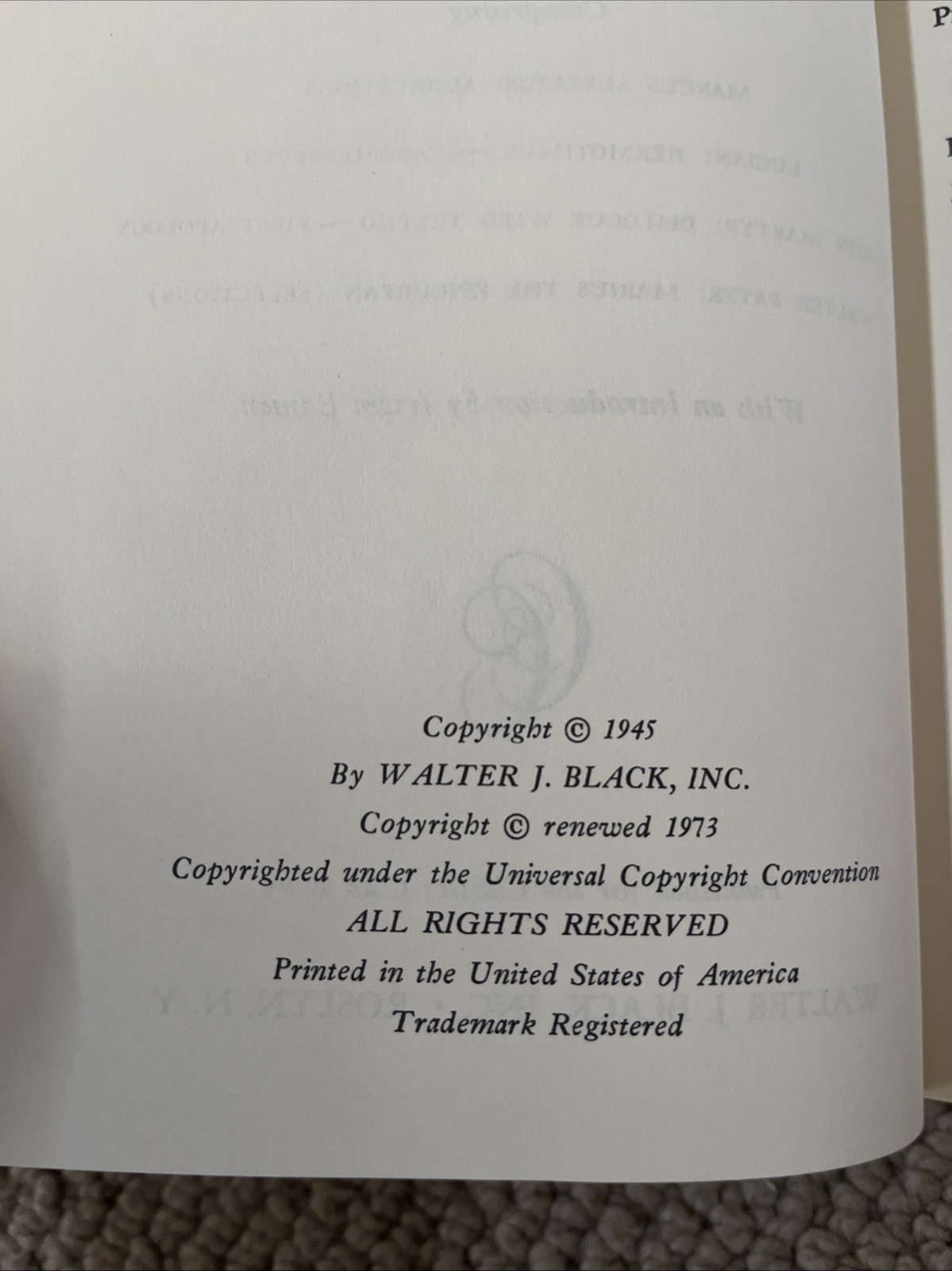 Marcus Aurelius Meditations VTG Classics Club ’45 WWII Era Rare Exc Condition HC