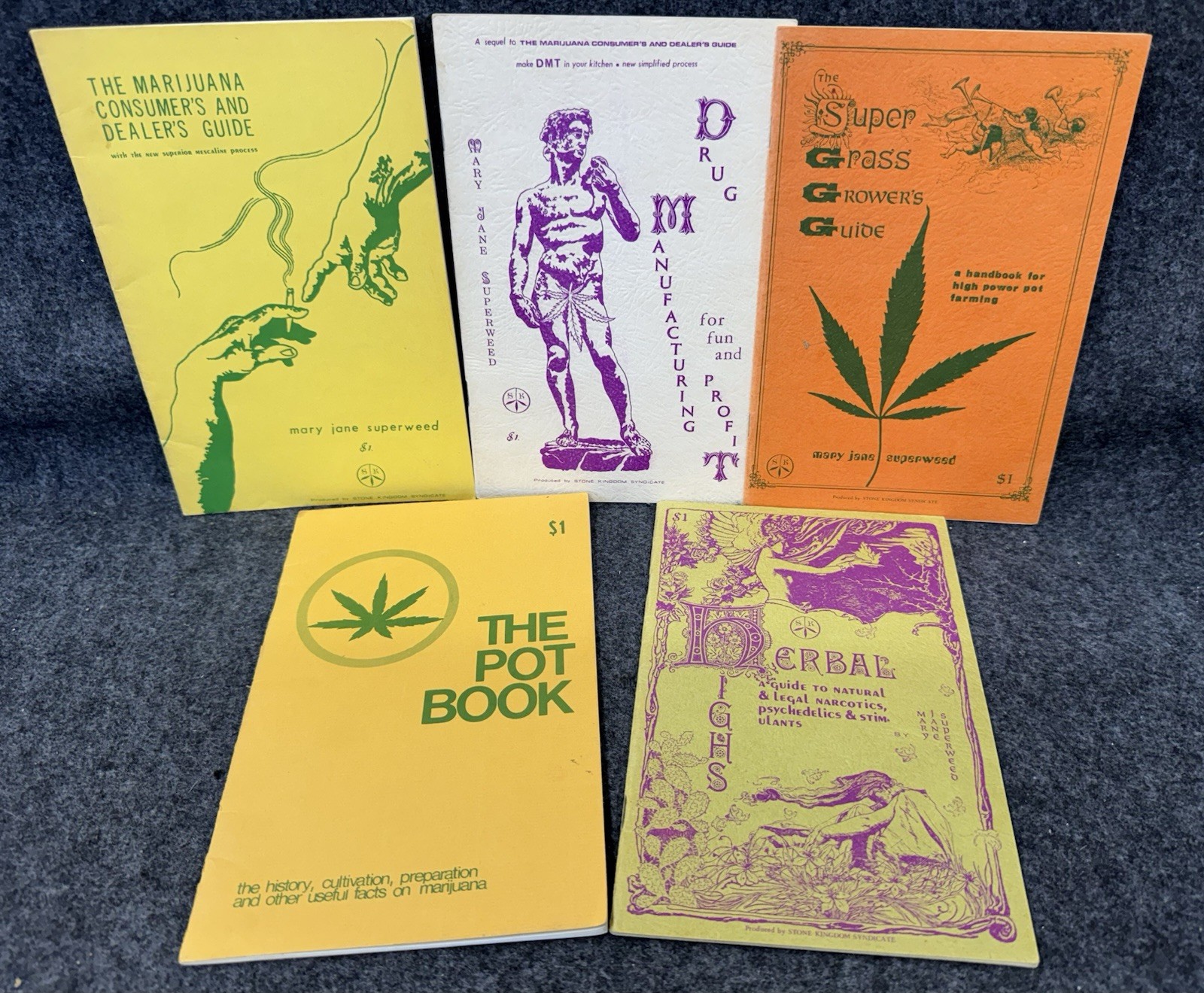 Vintage 1960’s Mary Jane Superweed Marijuana Book Lot Consumers Herbal Guide +++