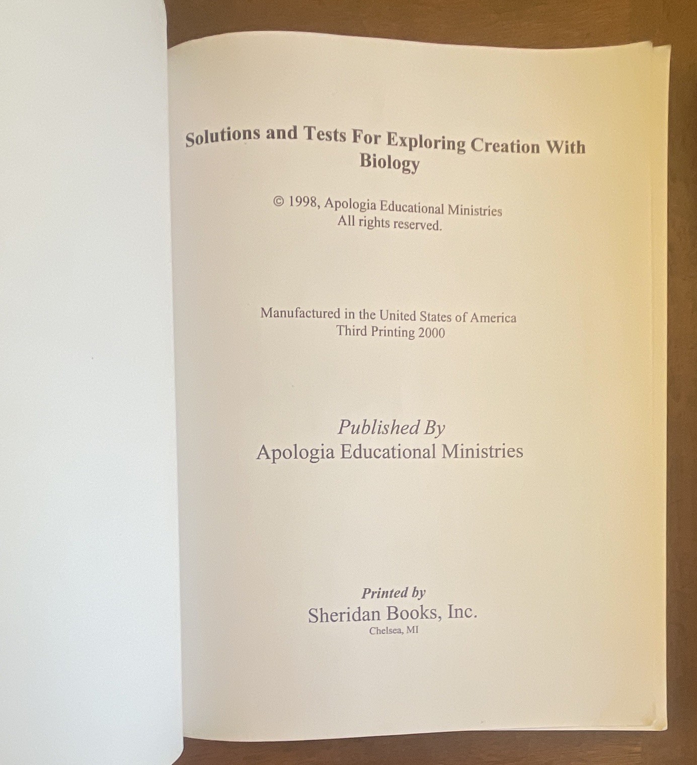 Apologia Exploring Creation With Biology 1998 Wile Durnell High School Textbook