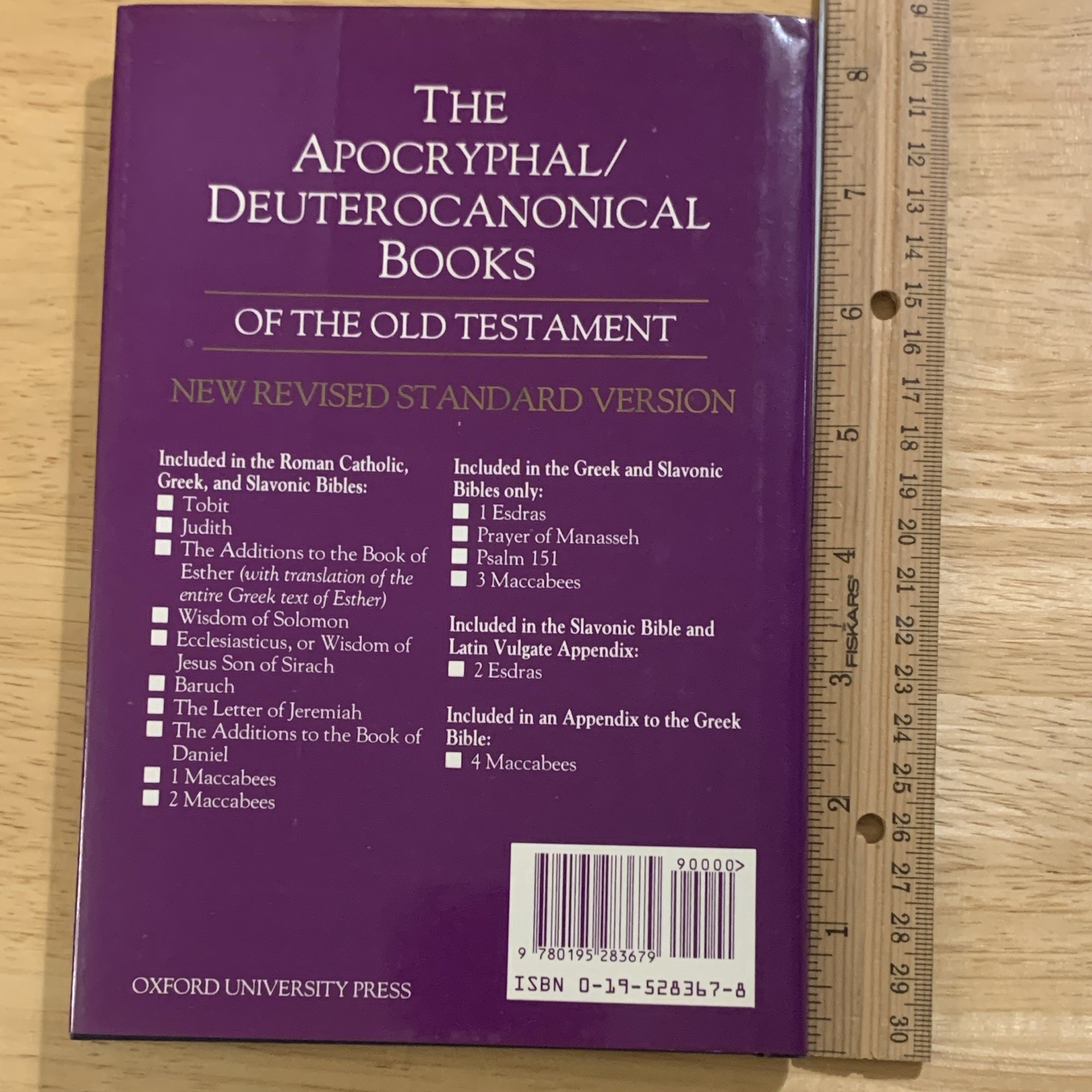 Oxford Univ Press Apocryphal/Deuterocanonical Books OT Hardcover 1989