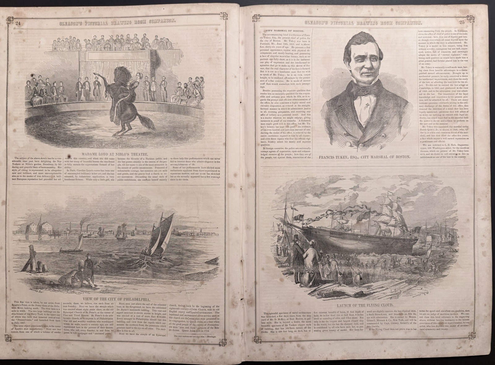 ORIGINAL 1851 GLEASON’S PICTORIAL: FUGITIVE SLAVE SIMMS BOSTON ABOLITIONIST RIOT