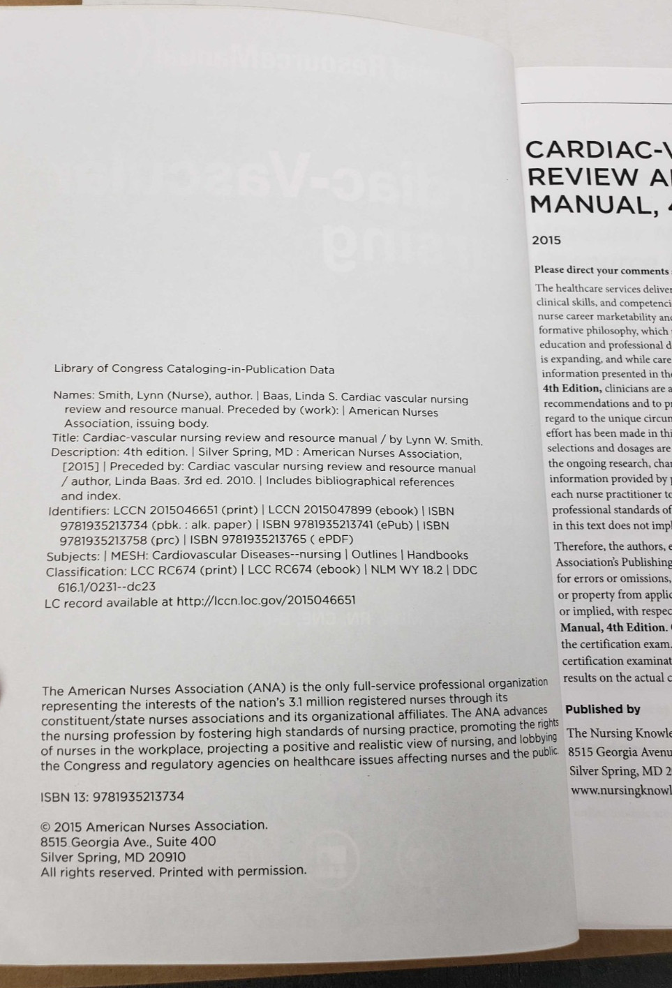 Cardiac-Vascular Nursing Review and Resource Manual by Lynn Smith 2015 4th Ed
