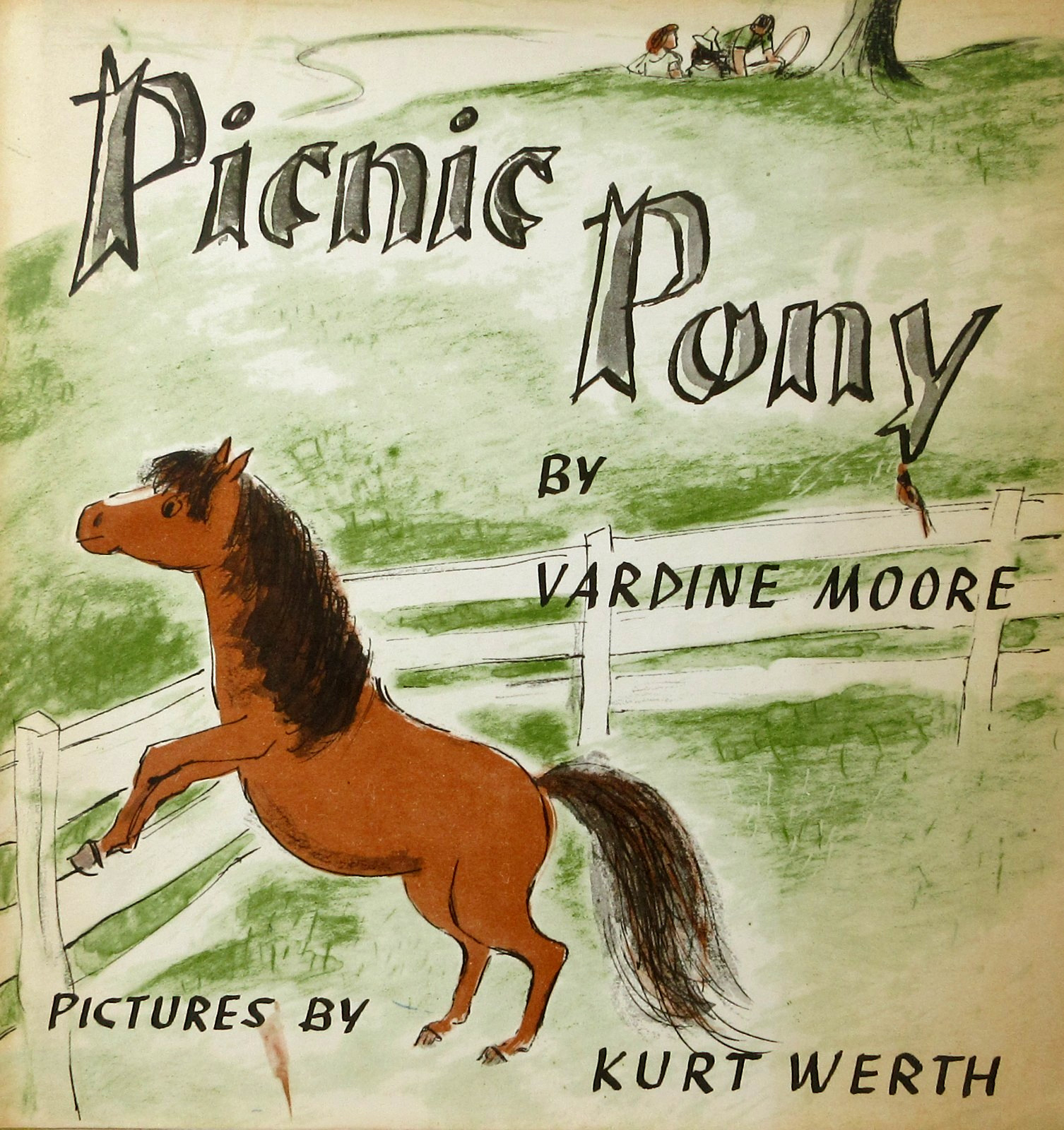 Vintage Childrens Illustrated Picture Book Picnic Pony Moore Werth 1st DJ 1956