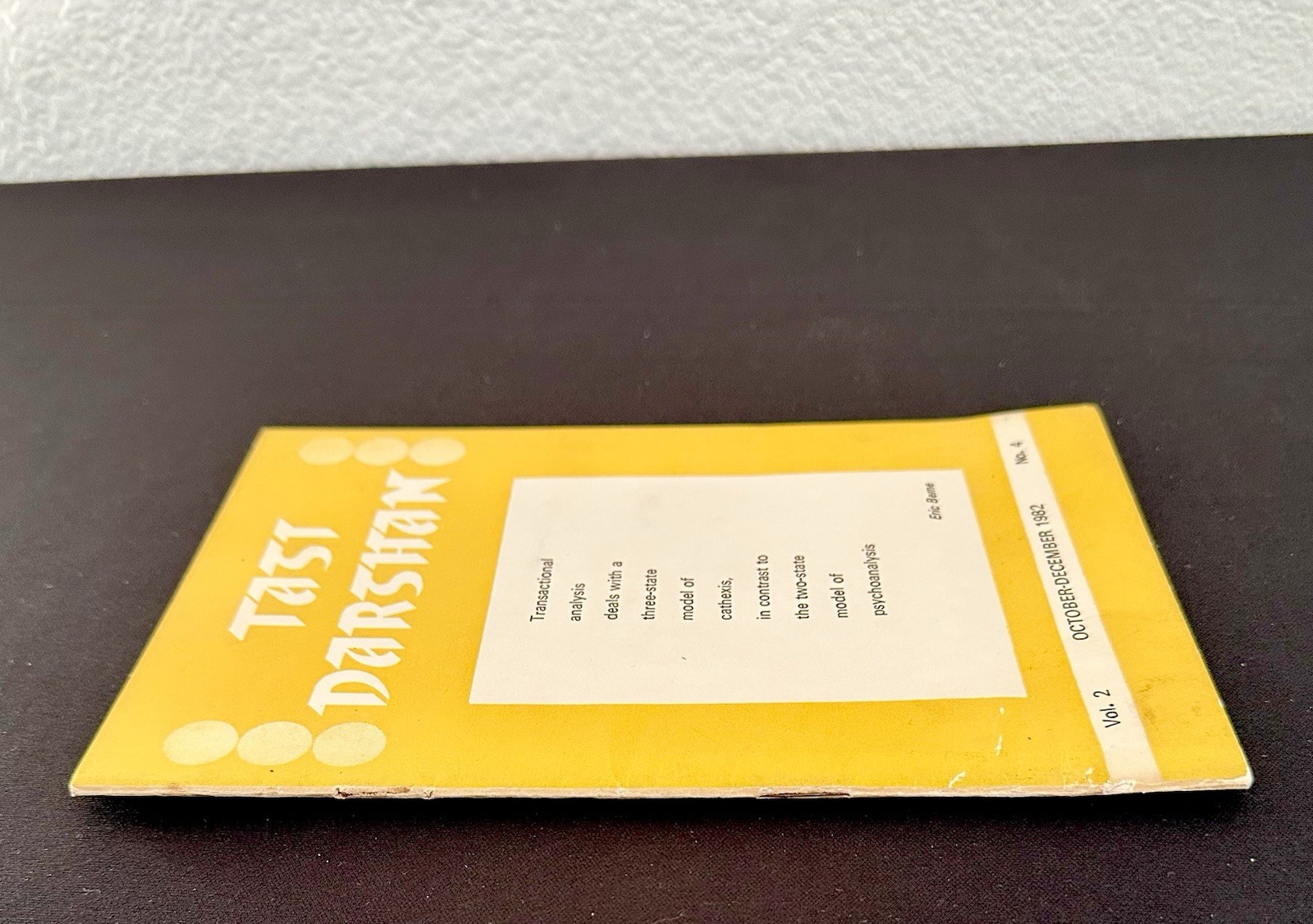 TAST DARSHAN Journal 1982 Transactional Analysis India Pearl Drego Rare Issue