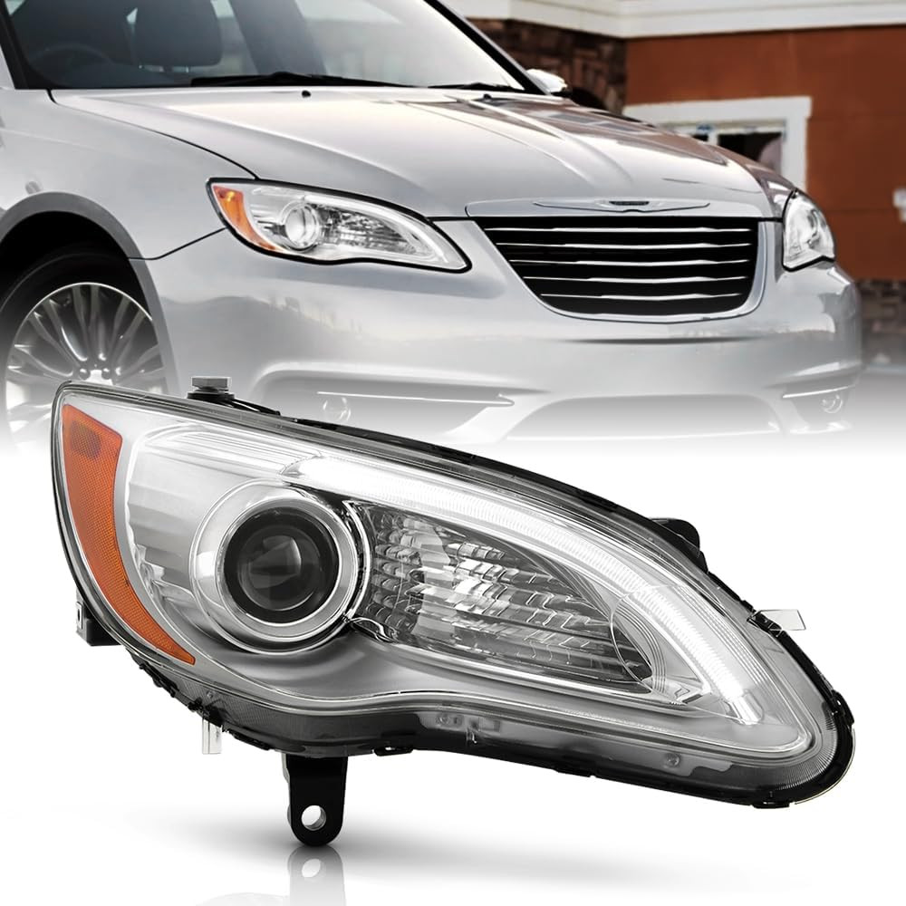 – for 2011 2012 2013 2014 Chrysler 200 Chrome Housing Projector Headlight Headla