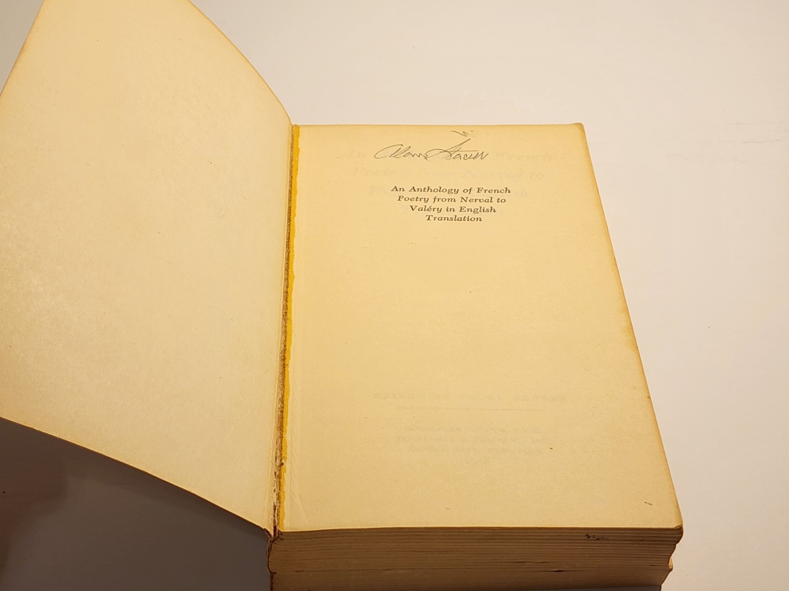 Anthology French poetry – Nerval to Valery in English 1st ed 1958, Angel Flores
