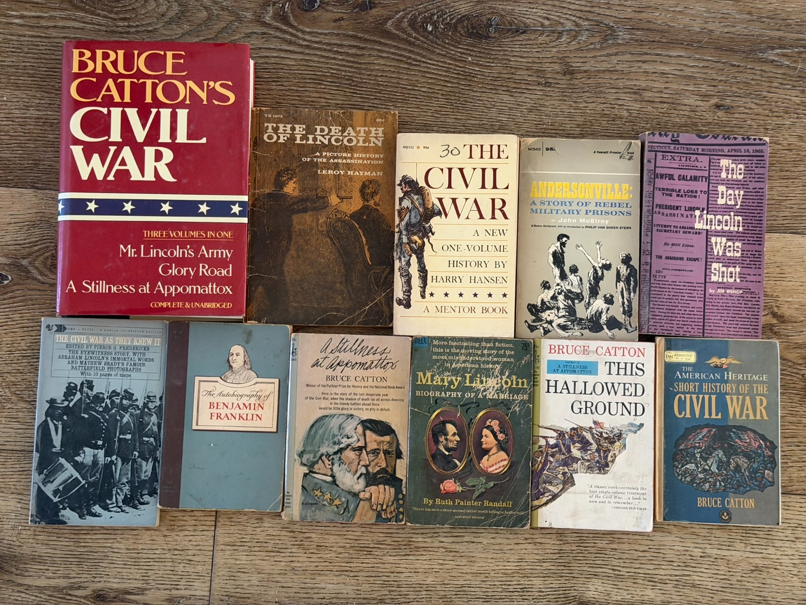 Civil War & Lincoln History Book Lot of 11 Bruce Catton Benjamin Franklin HC PB