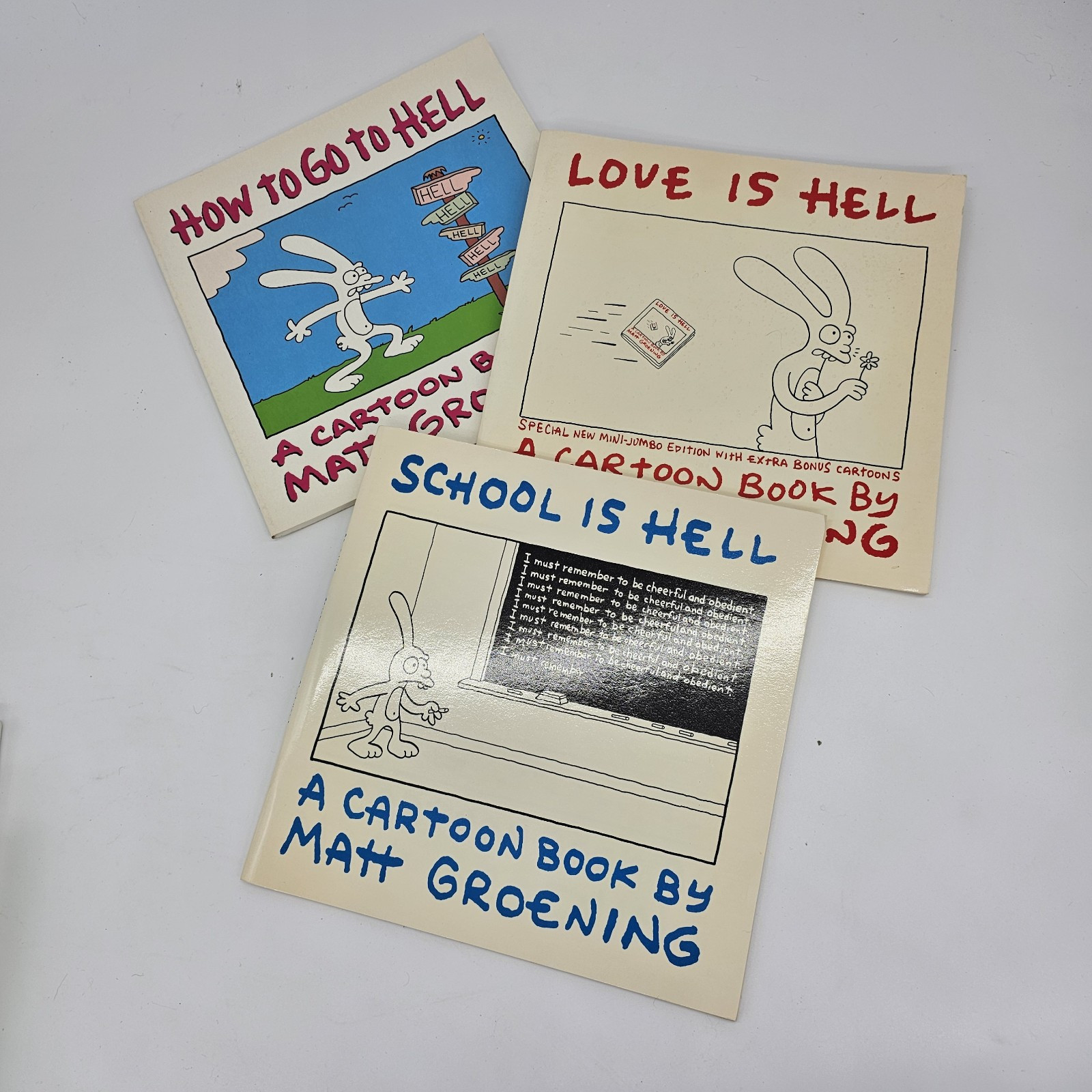 Love is Hell, How to Go to Hell And School is Hell Cartoon Books