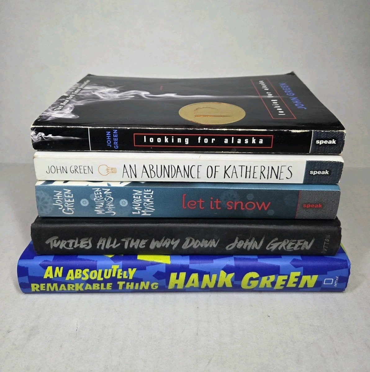 Lot of 4 John Green Books (Turtles All The Way Down Is SIGNED) And 1 Hank Green
