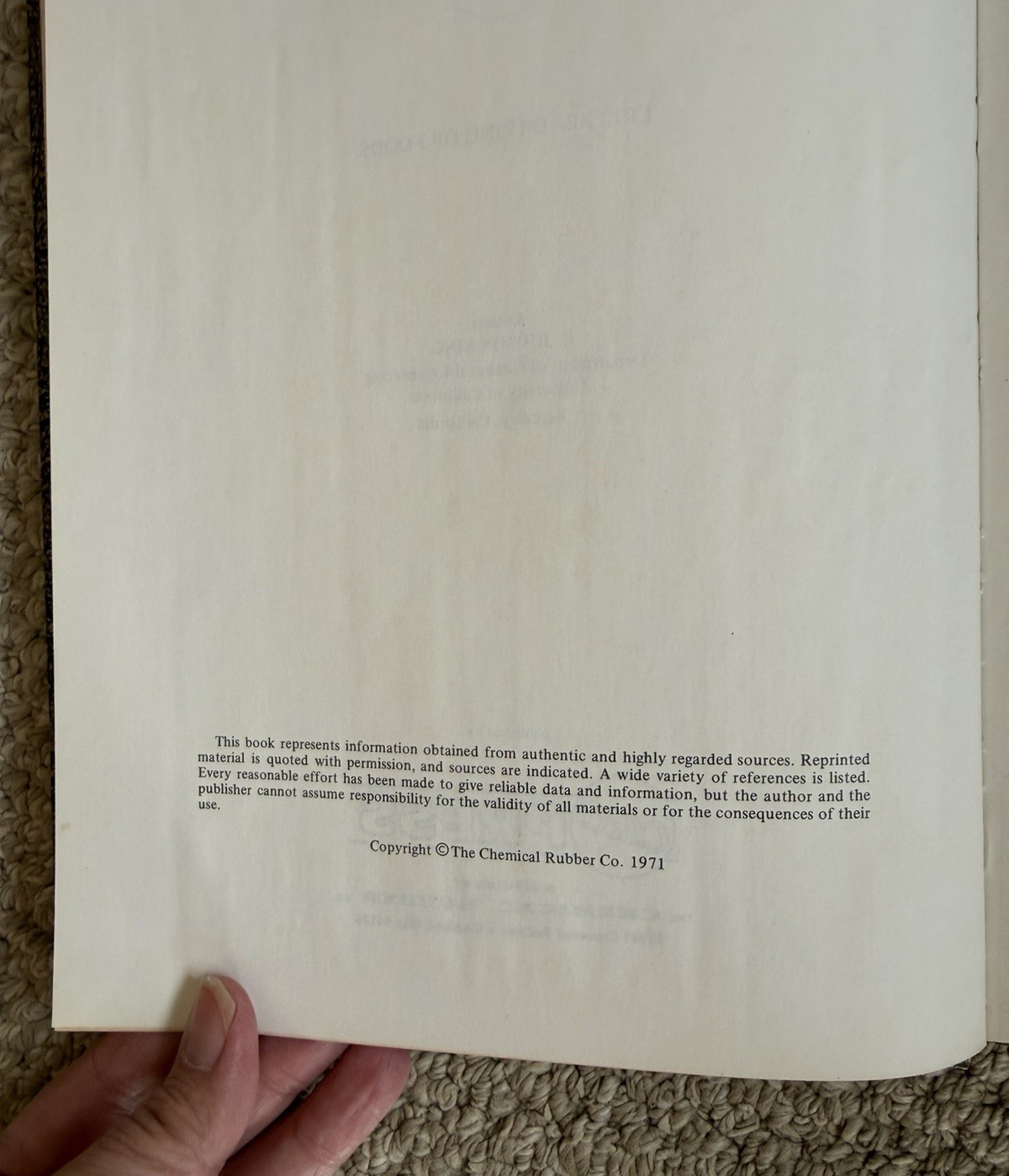 CRC FREEZE – DRYING OF FOODS By C. Judson King, 1971 (CRC Monoscience Meries)