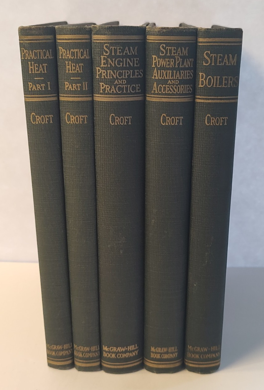 Croft Steam Engine & Power Plant Series Books (Lot of 5) McGraw Hill 2nd edition
