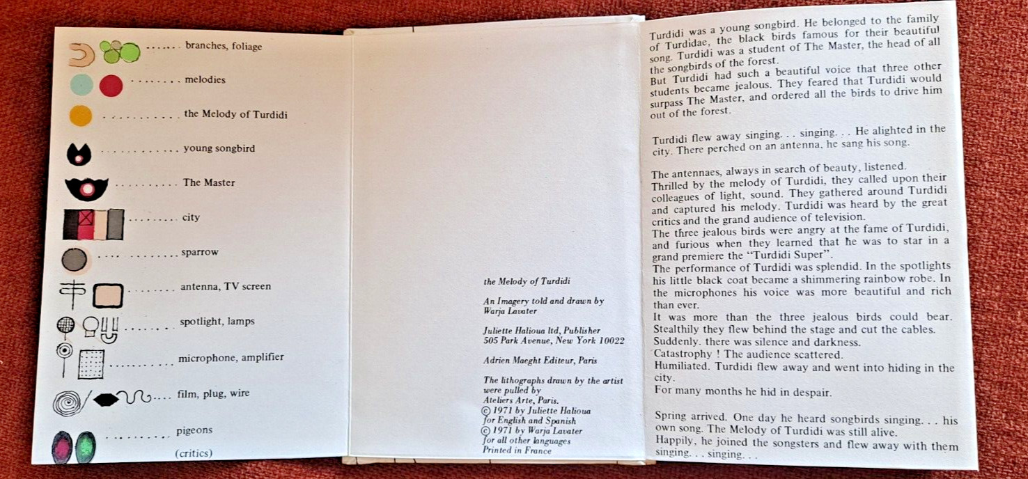 Rare Find: Melody of Turdidi by Warja Lavater (1971)