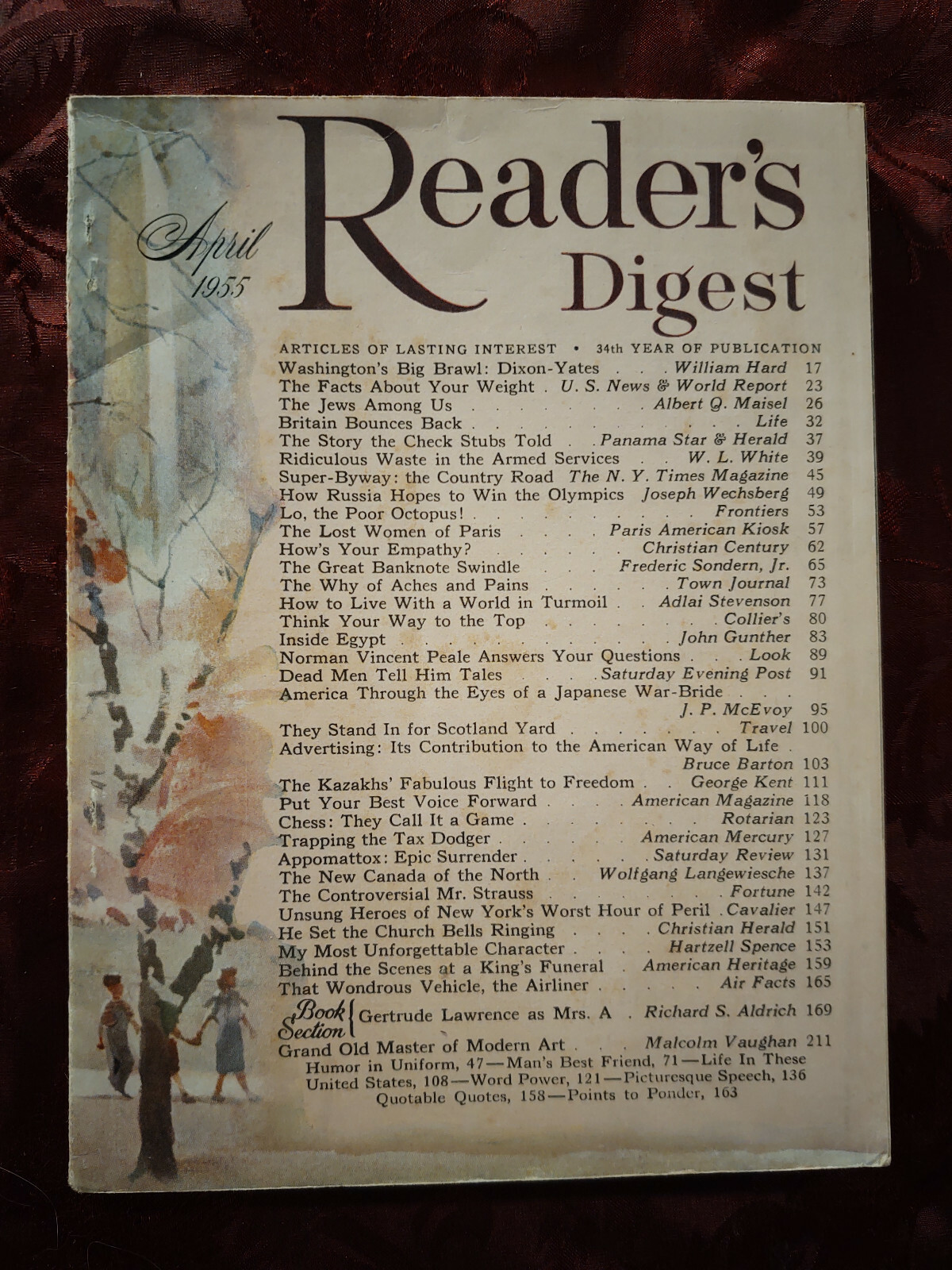 Readers Digest April 1955 Albert Q Maisel Joseph Wechsberg John Gunther Egypt