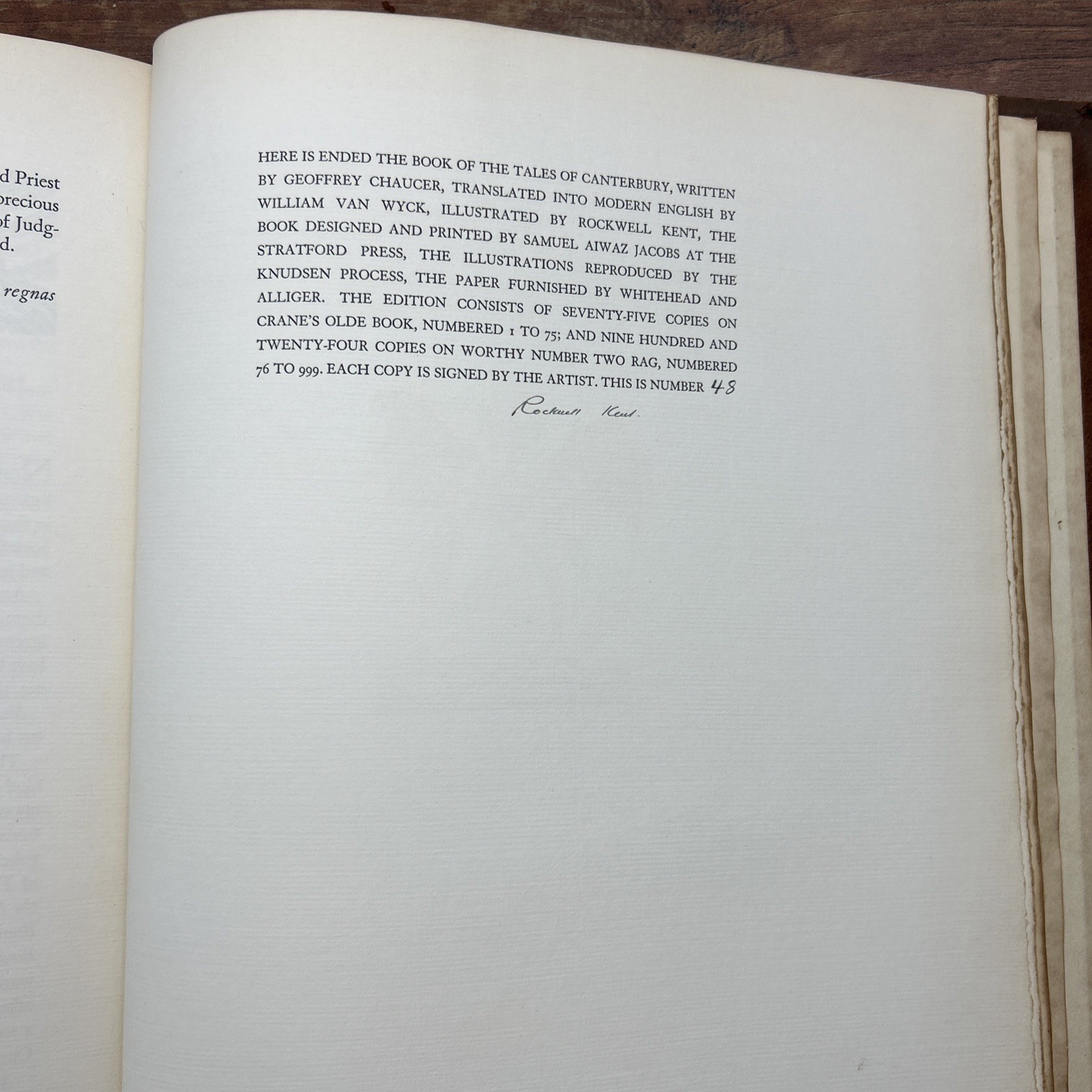 1930s First Edition CANTERBURY TALES OF GEOFFREY CHAUCER #48 of 75 Rockwell Kent