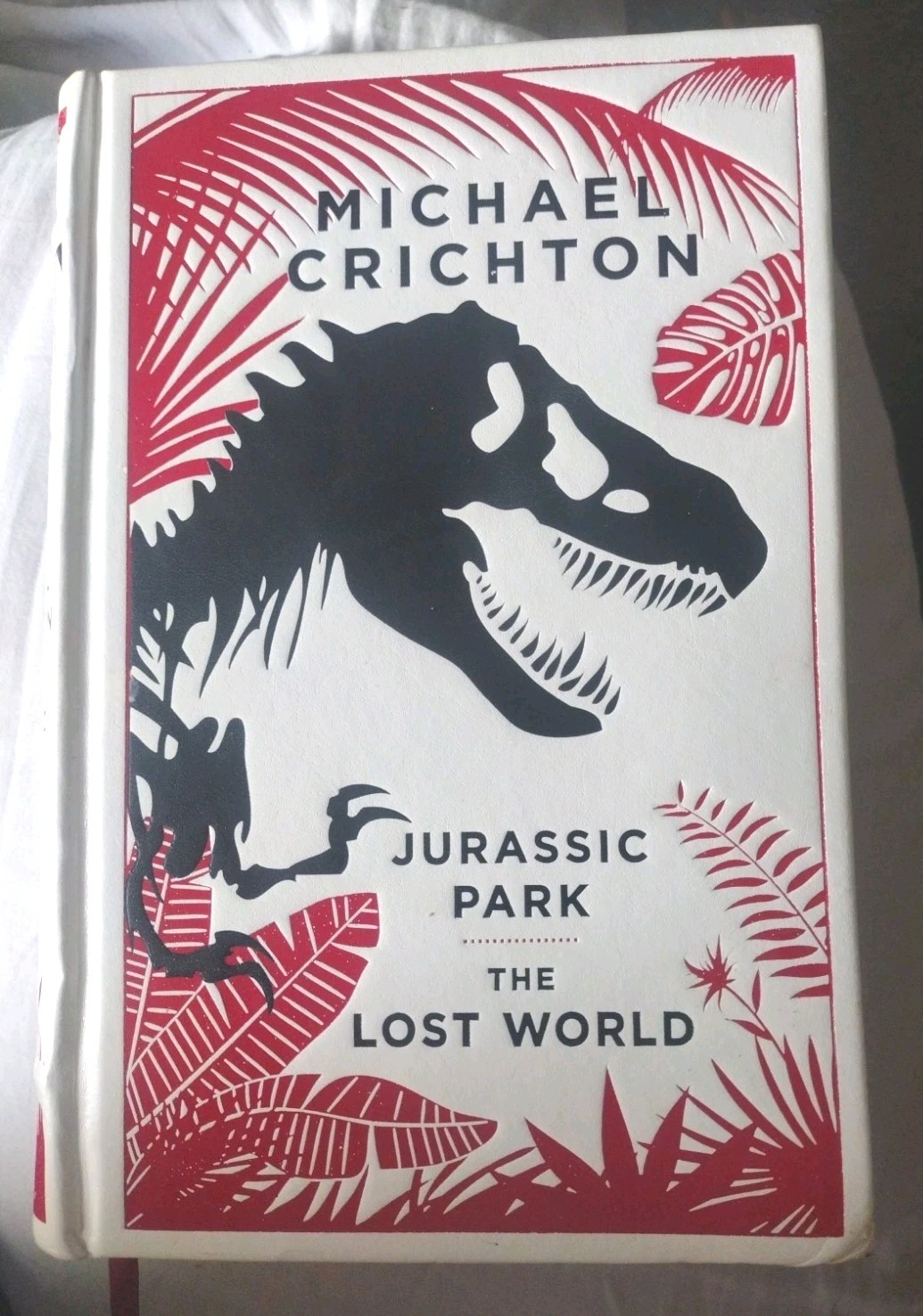 ❤️ JURASSIC PARK / THE LOST WORLD Michael Crichton Leather Bound Acceptable 📚
