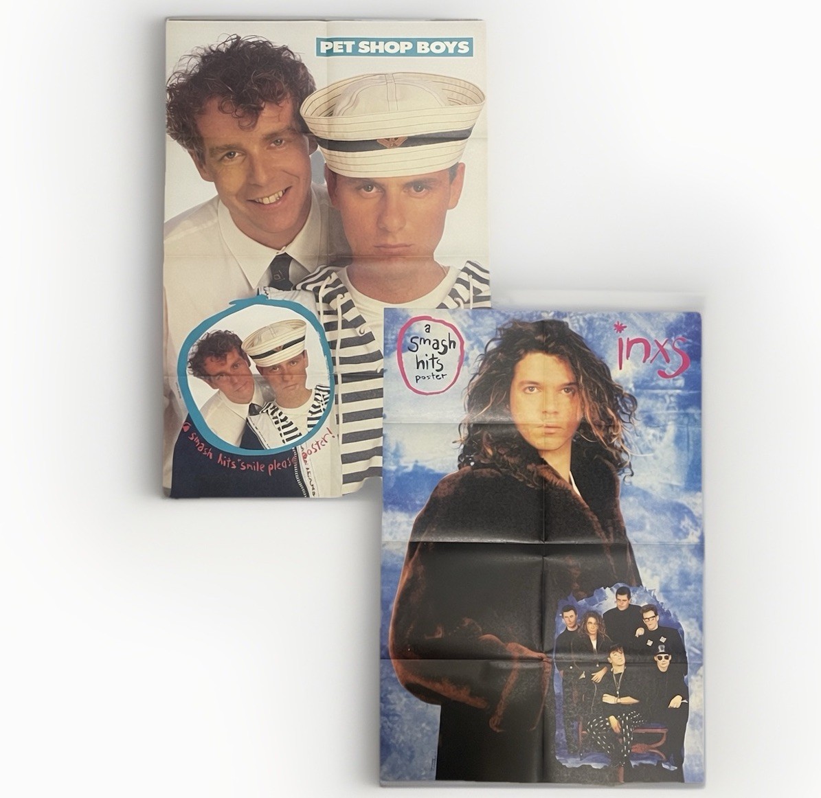 Pet Shop Boys / INXS 1986/1987 Double Sided Poster Smash Hits Magazine 32”x22”