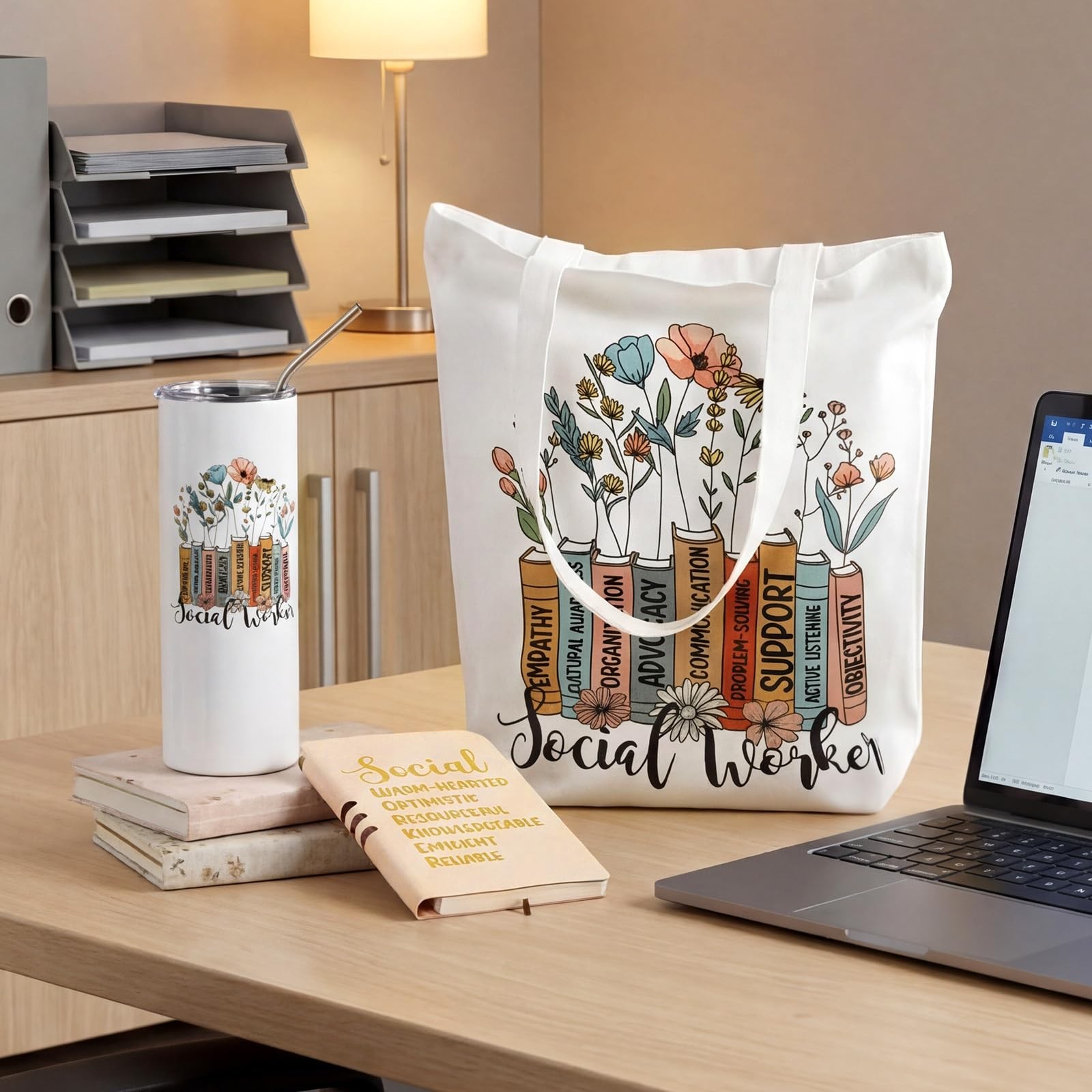 3 Pcs Social Worker Graduation Gift for Women Include 20 oz Tumbler Cup Canva…