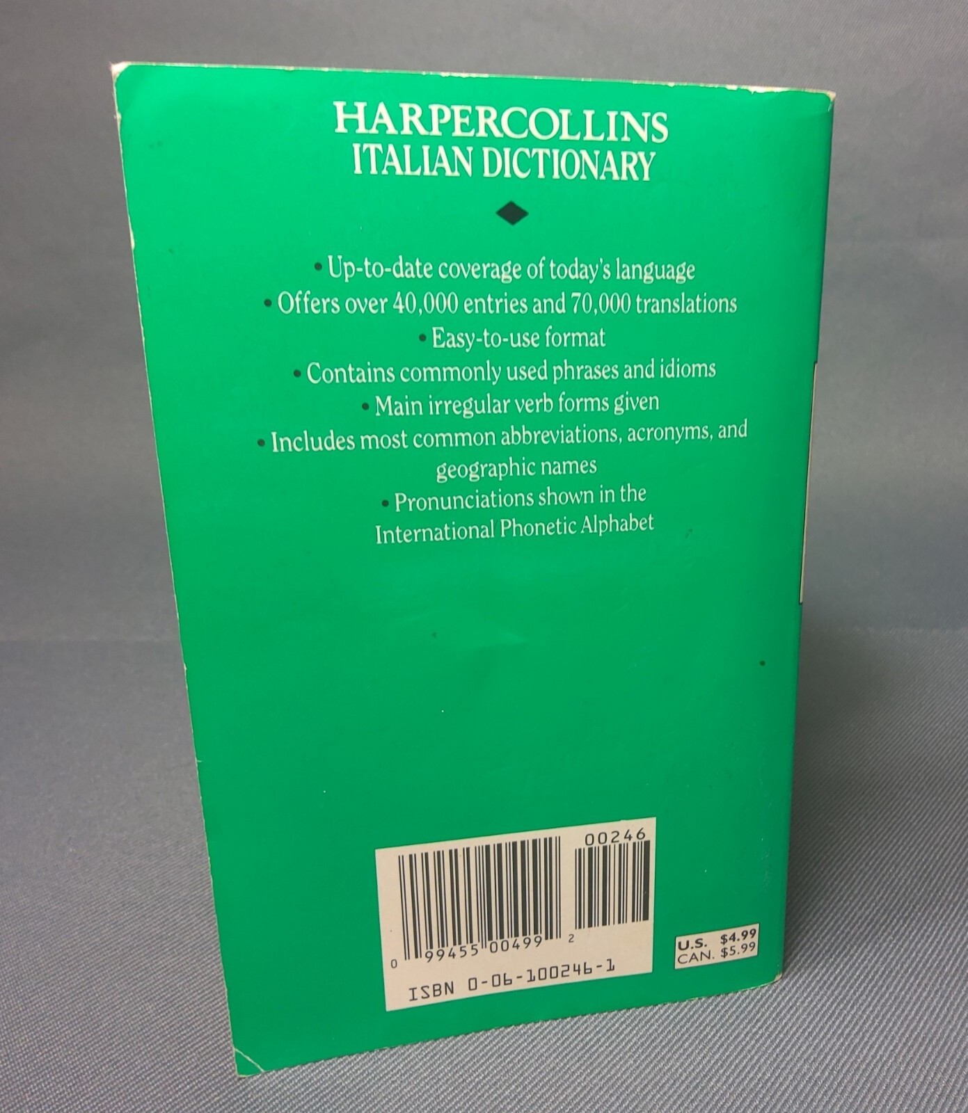 Collins Italian-English, English-Italian by Collins Staff (1991, Mass Market)
