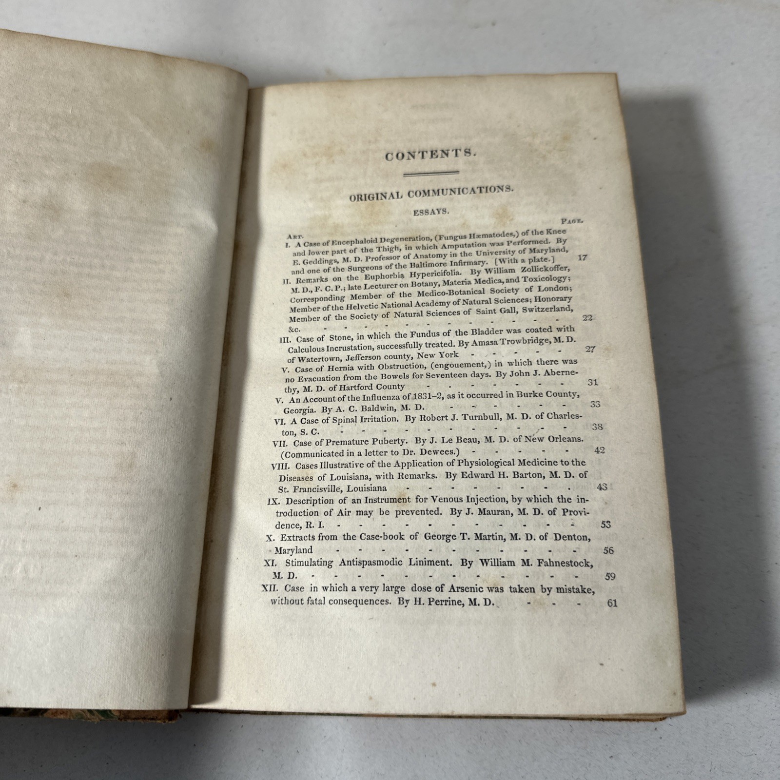 American Journal Medical Sciences 1832 First Edition Book Plates Volume 11